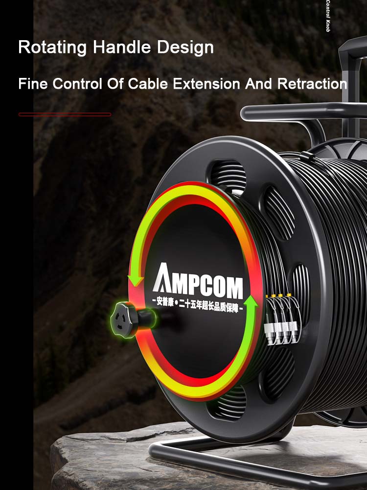AMPCOM TPU伸缩杆滚轮光纤电缆铺设车 高度便捷的电缆铺设车