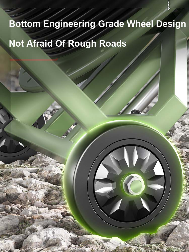 AMPCOM金属伸缩杆滚轮光纤电缆铺设车户外军用级电缆铺设车