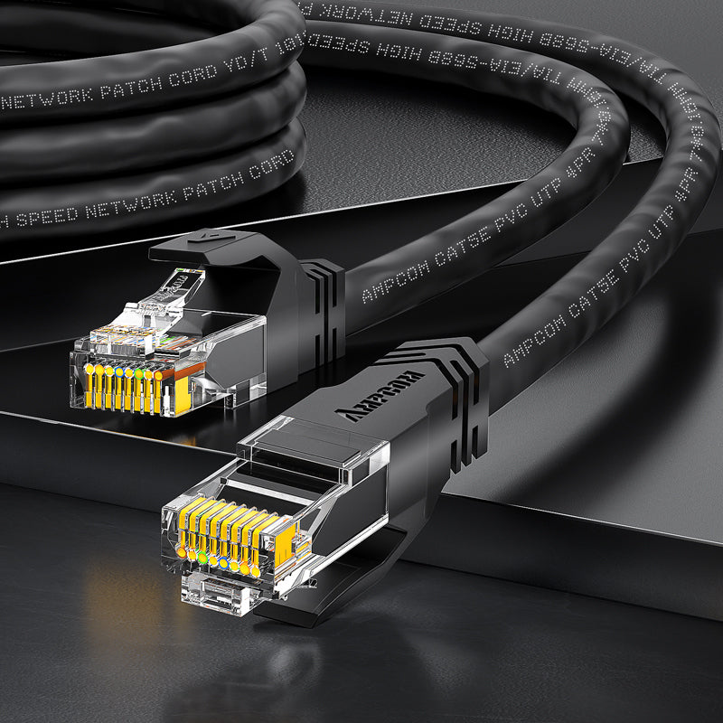 AMPCOM CAT5e/CAT6 非屏蔽 (UTP) PVC 网络跳线,适用于台式电脑调制解调器路由器