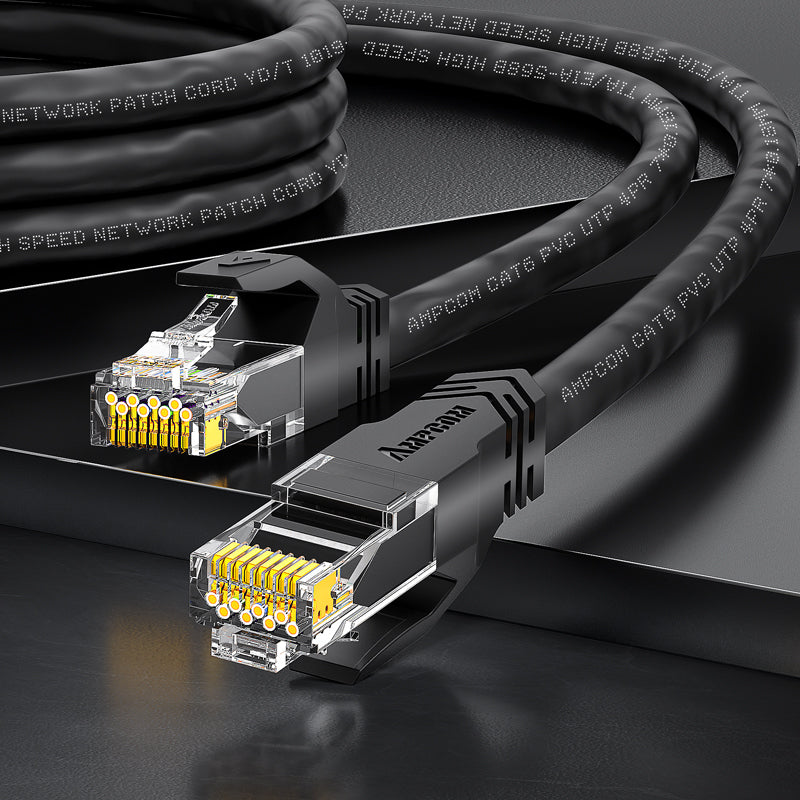AMPCOM CAT5e/CAT6 非屏蔽 (UTP) PVC 网络跳线,适用于台式电脑调制解调器路由器