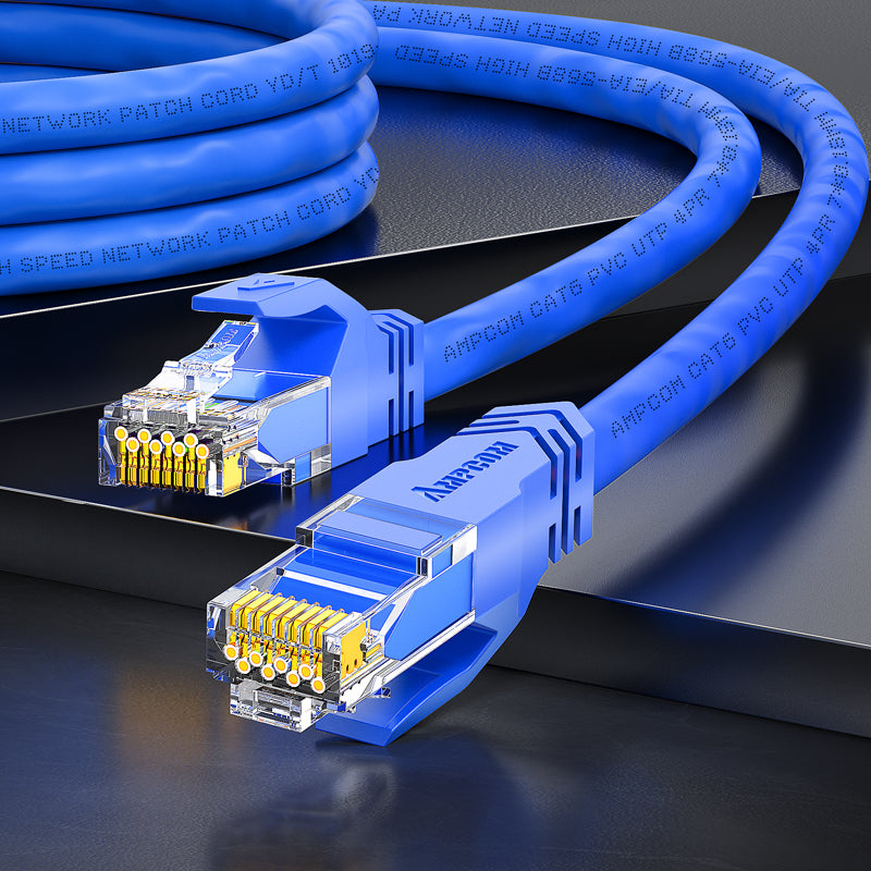 AMPCOM CAT5e/CAT6 非屏蔽 (UTP) PVC 网络跳线,适用于台式电脑调制解调器路由器