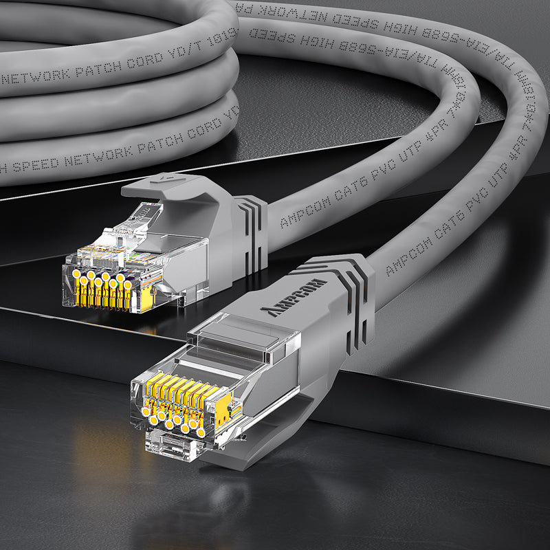 AMPCOM CAT5e/CAT6 非屏蔽 (UTP) PVC 网络跳线,适用于台式电脑调制解调器路由器