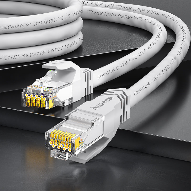 AMPCOM CAT5e/CAT6 非屏蔽 (UTP) PVC 网络跳线,适用于台式电脑调制解调器路由器