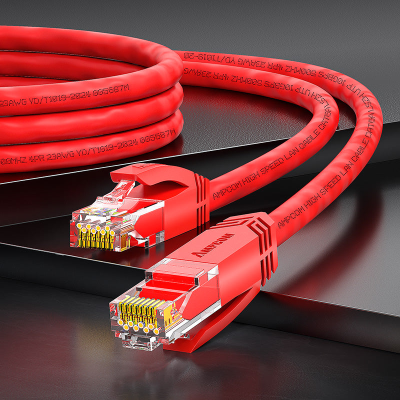 AMPCOM CAT6a 24AWG UTP LSZH 网络跳线,适用于数据中心布线或监控系统布线