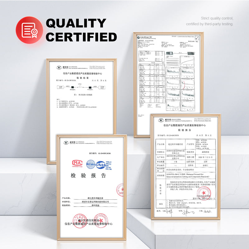 AMPCOM CAT5e/CAT6 非屏蔽 (UTP) PVC 网络跳线,适用于台式电脑调制解调器路由器