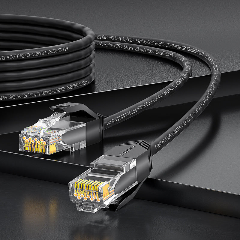 AMPCOM Cat6a 28AWG UTP 跳线,超薄,LSZH,适用于结构化布线和监控系统布线