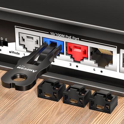 AMPCOM RJ45 端口锁（带钥匙），适用于所有 RJ45 端口的以太网端口锁，有多种颜色可选