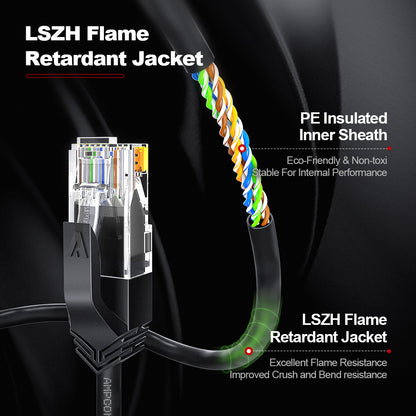 AMPCOM Cat6 非屏蔽超薄 LSZH 护套网络跳线