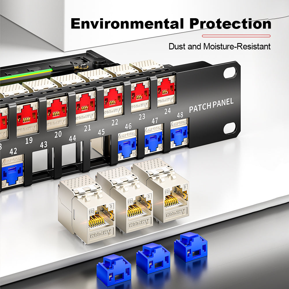 AMPCOM RJ45 端口锁（带钥匙），适用于所有 RJ45 端口的以太网端口锁，有多种颜色可选