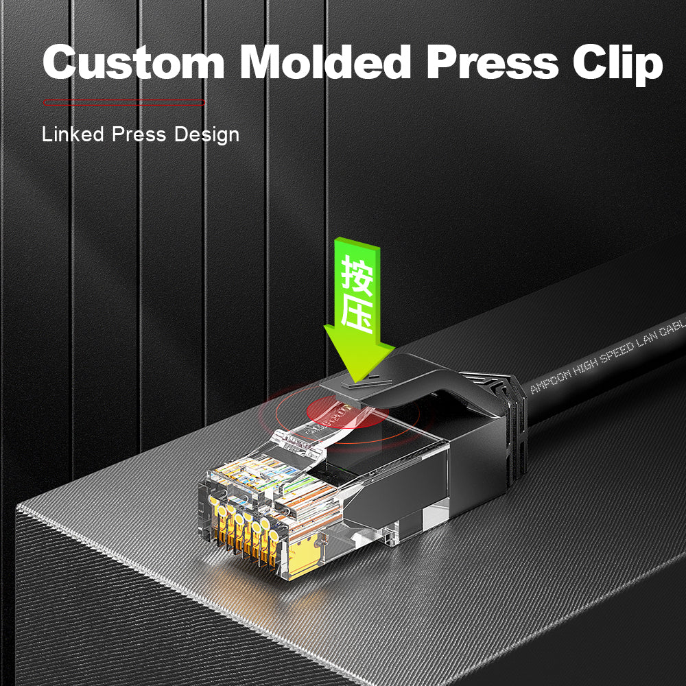 AMPCOM Cat6 非屏蔽超薄 LSZH 护套网络跳线