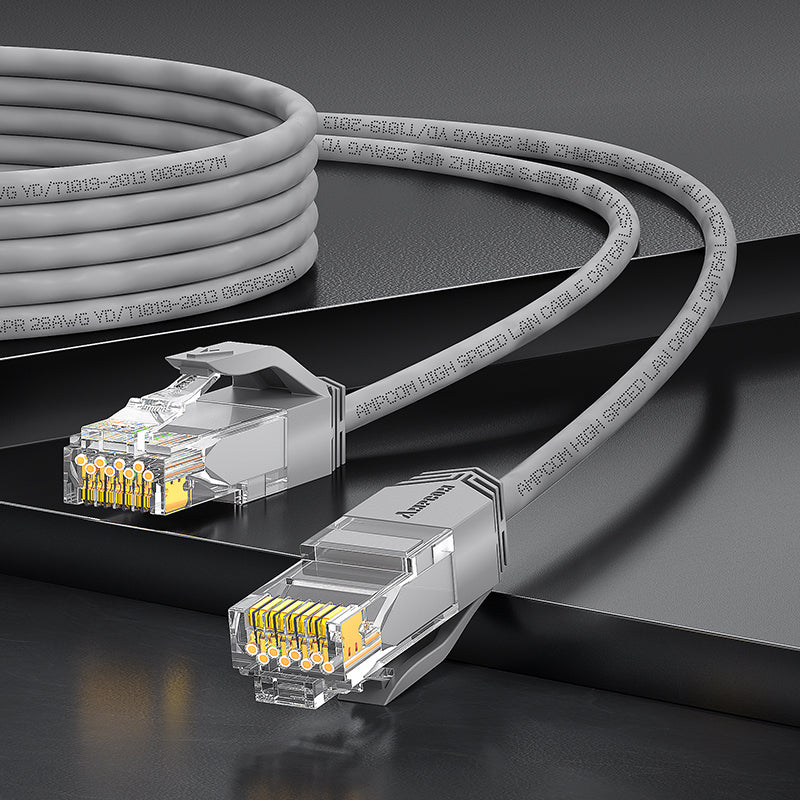 AMPCOM Cat6a 28AWG UTP 跳线，超薄，LSZH，适用于结构化布线和监控系统布线