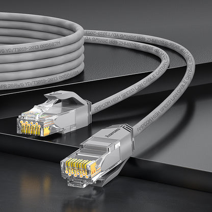 AMPCOM Cat6a 28AWG UTP 跳线，超薄，LSZH，适用于结构化布线和监控系统布线