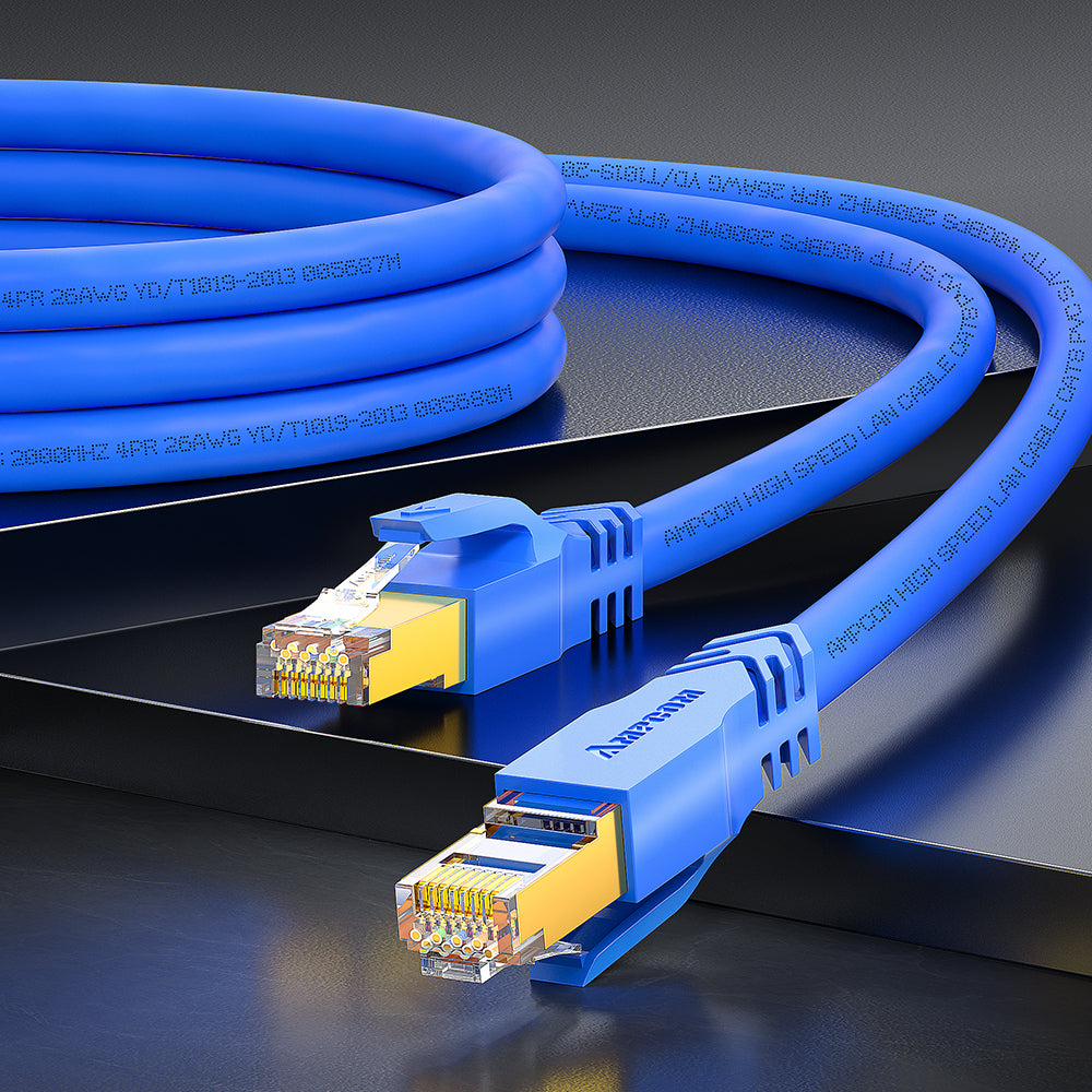 AMPCOM Cat8 26AWG 无障碍屏蔽 (S/FTP) 网络跳线，超柔韧 PVC 护套