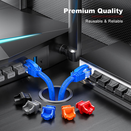 AMPCOM PVC 绝缘 RJ45 防尘塞适用于所有 RJ45 端口，实现防尘防潮隔离保护，多种颜色可选