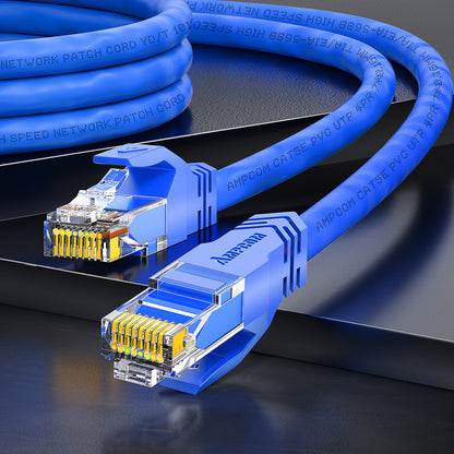 AMPCOM CAT5e/CAT6 非屏蔽 (UTP) PVC 网络跳线，适用于台式电脑调制解调器路由器