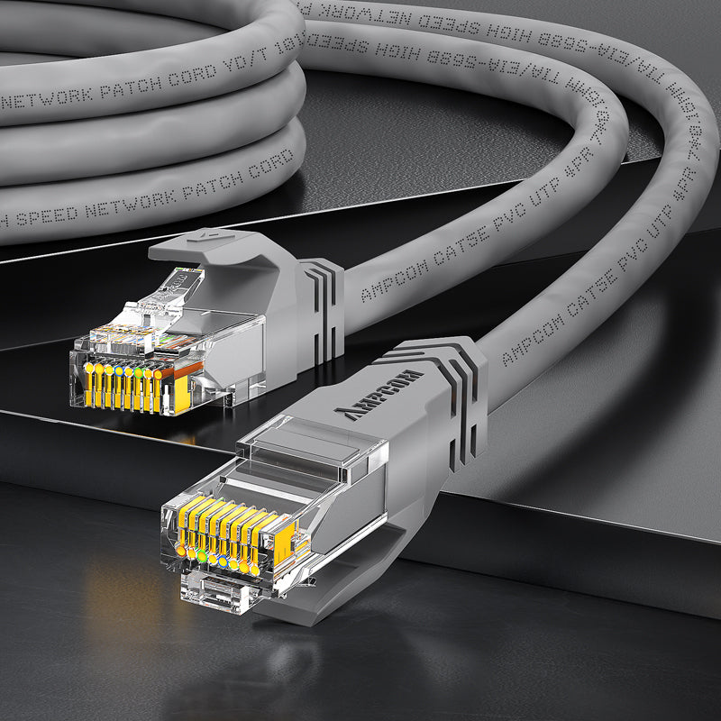 AMPCOM CAT5e/CAT6 非屏蔽 (UTP) PVC 网络跳线，适用于台式电脑调制解调器路由器