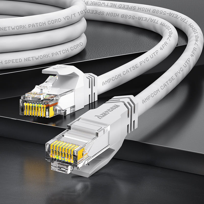 AMPCOM CAT5e/CAT6 非屏蔽 (UTP) PVC 网络跳线，适用于台式电脑调制解调器路由器