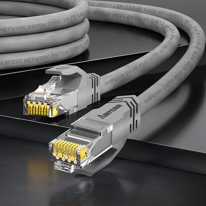 AMPCOM CAT5e/CAT6 非屏蔽 (UTP) PVC 网络跳线，适用于台式电脑调制解调器路由器