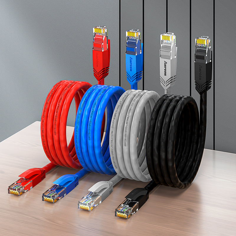 AMPCOM CAT6/CAT6a 非屏蔽 (UTP) LSZH 网络跳线，适用于数据中心布线或监控系统布线