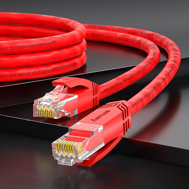 AMPCOM CAT6/CAT6a 非屏蔽 (UTP) LSZH 网络跳线，适用于数据中心布线或监控系统布线