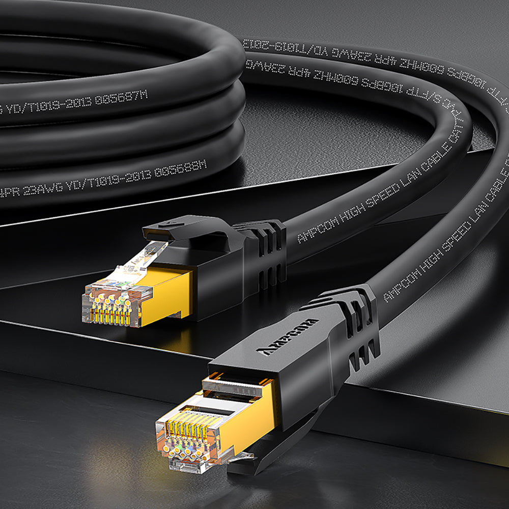AMPCOM Cat7 26AWG 无障碍屏蔽 (S/FTP) 网络跳线，超柔韧 PVC 护套