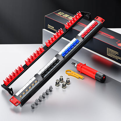 AMPCOM 一体式 Cat5e/6/6a/7/8 系列 24 口配线架，前拆式面板设计，19 英寸 RJ45 以太网 568A 568B，镀金插针，带后部电缆支撑杆