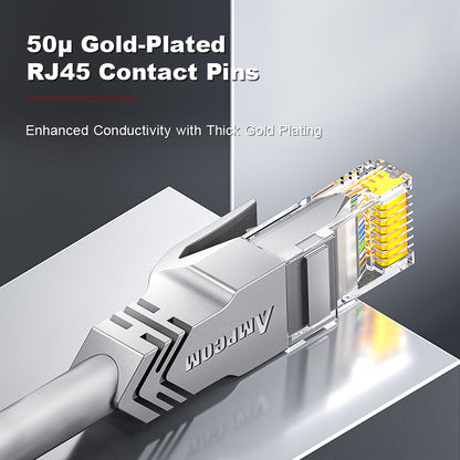AMPCOM CAT5e/CAT6 非屏蔽 (UTP) PVC 网络跳线，适用于台式电脑调制解调器路由器