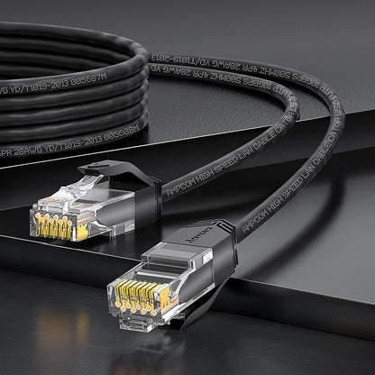 AMPCOM Cat6a 28AWG UTP 跳线，超薄，LSZH，适用于结构化布线和监控系统布线